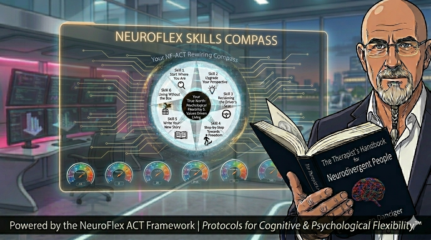 Gemini_Generated_Image_k1erd1k1erd1k1er AI NeuroFlex Skills Compass Six skills. Six questions. A personal map of where you are on the NeuroFlex Path right now. - Powered by the The Therapist’s Handbook for Neurodivergent People™
